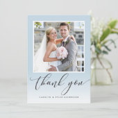 Carte De Remerciements MARIAGE REMERCIEMENTS calligraphie photo ombrée œu (Debout devant)