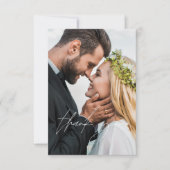 Carte De Remerciements Mariage Remerciements Manuscrits Photo Élégant (Devant)