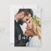 Carte De Remerciements Mariage Remerciements Manuscrits Photo Minimaliste (Devant)