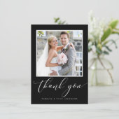 Carte De Remerciements MARIAGE REMERCIEMENTS photo calligraphie moderne n (Debout devant)