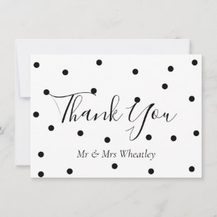 Carte De Remerciements Mariage Remerciements Points noirs et blancs