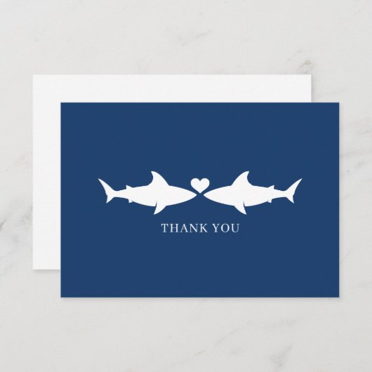 Carte de remerciements Mariage requin (Devant / Derrière)