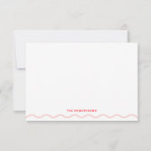 Carte De Remerciements Mariage rétro Coral Wavy (Dos)