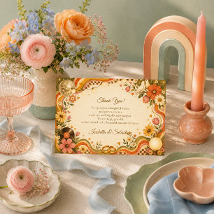 Carte De Remerciements Mariage Rétro Disco Fantaisiste