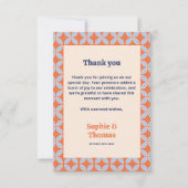 Carte De Remerciements Mariage rétro du milieu du siècle (Devant)