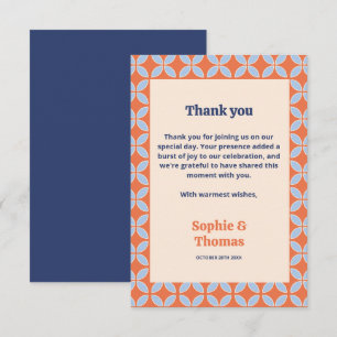 Carte De Remerciements Mariage rétro du milieu du siècle