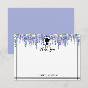 Carte De Remerciements Mariage rétro floral pouresse époque Régence 