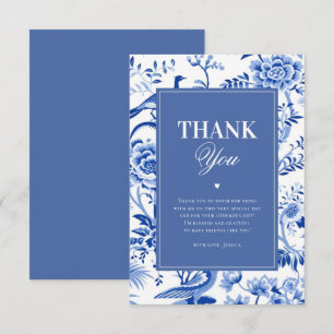 Carte De Remerciements Mariage Robe Chinoiserie Bleue Vintage
