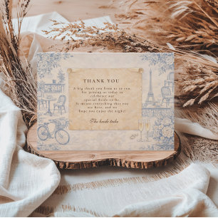 Carte De Remerciements Mariage Romantique à Paris