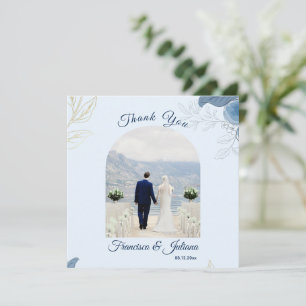 Carte De Remerciements Mariage romantique au bord de l'eau