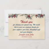 Carte De Remerciements Mariage romantique d'hiver (Dos)