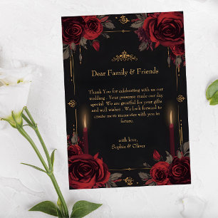 Carte De Remerciements Mariage Romantique Gothique Élégant