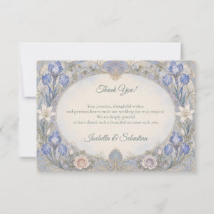 Carte De Remerciements Mariage romantique Iris Art Nouveau éthéré