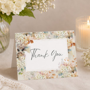 Carte De Remerciements Mariage Romantique Neutre Vintage Hydrangeas