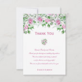 Carte de remerciements Mariage romantique rose (Devant)