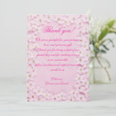 Carte de remerciements Mariage romantique rose (Debout devant)