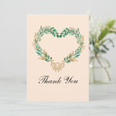 Carte De Remerciements Mariage romantique rustique (Debout devant)