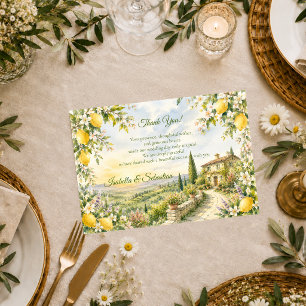 Carte De Remerciements Mariage romantique toscan