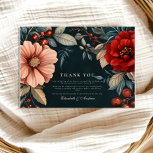 Carte De Remerciements Mariage Romantique Victorien Sombre