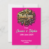 Carte de remerciements Mariage rose (Devant)