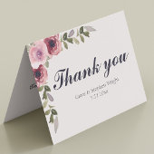 Carte de remerciements Mariage rose aquarelle