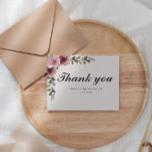 Carte de remerciements Mariage rose aquarelle