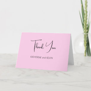Carte de remerciements Mariage rose blanc