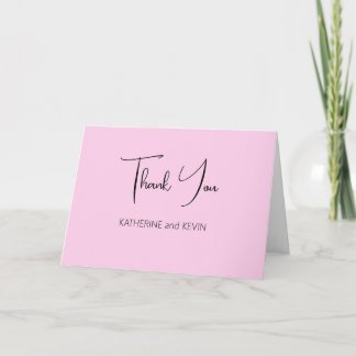 Carte de remerciements Mariage rose blanc