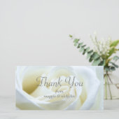 Carte De Remerciements Mariage Rose Blanche (Debout devant)