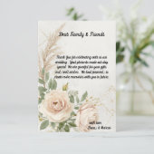Carte De Remerciements Mariage Rose classique Rustique Boho (Debout devant)