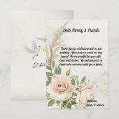 Carte De Remerciements Mariage Rose classique Rustique Boho (Devant / Derrière)