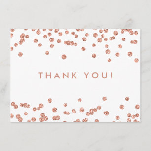 Carte De Remerciements Mariage Rose d'or Confetti White