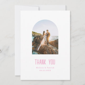 Carte De Remerciements Mariage Rose Élégant Moderne Simple