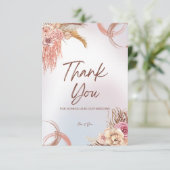 Carte de remerciements Mariage rose et Brown (Debout devant)