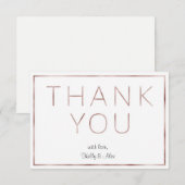 Carte de remerciements Mariage rose Gold Foil (Devant / Derrière)