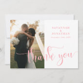 Carte De Remerciements Mariage rose pâle (Devant)