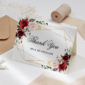 Carte de remerciements Mariage Rose rose et bordea