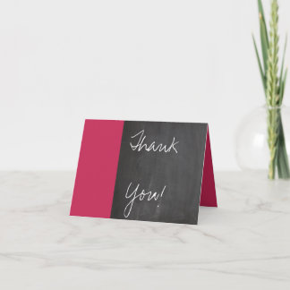 Carte de remerciements Mariage rose tableau noir
