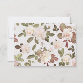 Carte de remerciements Mariage Rose vintage (Dos)