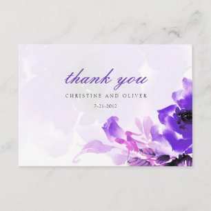 Carte de remerciements Mariage Rose violet