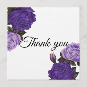 Carte de remerciements Mariage rose violet ultra v