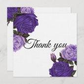 Carte de remerciements Mariage rose violet ultra v (Devant / Derrière)