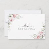 Carte de remerciements Mariage Roses Roses Roses R (Dos)