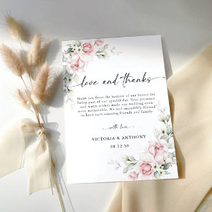 Carte de remerciements Mariage Roses Roses Roses R