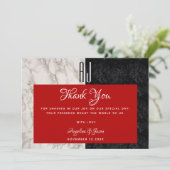 Carte De Remerciements Mariage Rouge Moderne (Debout devant)