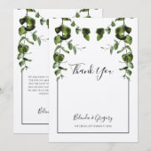 Carte de remerciements Mariage russe des Eucalyptu (Devant / Derrière)