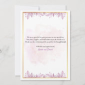 Carte de remerciements Mariage Russe Rose (Dos)