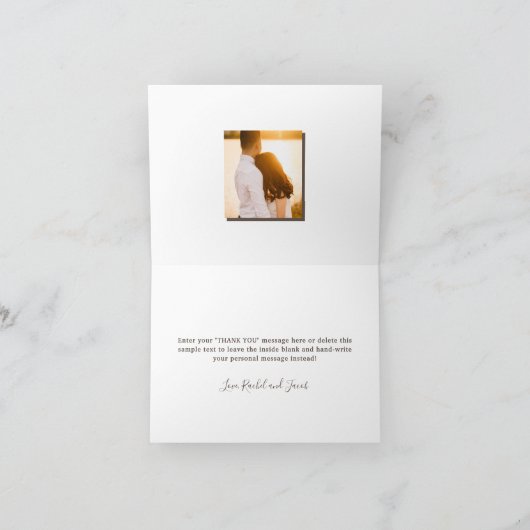 Carte De Remerciements Mariage Rustic Baby's Breath on Dark Wood (Intérieur)