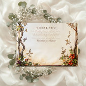 Carte De Remerciements Mariage Rustic Berry Branch