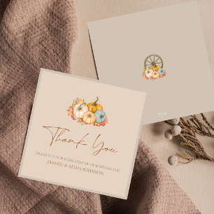 Carte de remerciements Mariage Rustic Fall Citroui